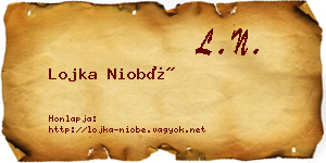 Lojka Niobé névjegykártya